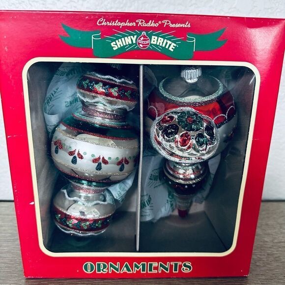 Christopher Radko Shiny Brite Vintage Large Size Christmas Ornaments Bundle Lot - Picture 4 of 5